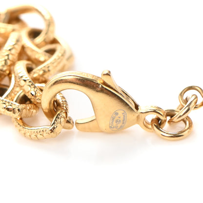 Chanel Pearl Crystal Textured CC Short Necklace Gold 3 of 5