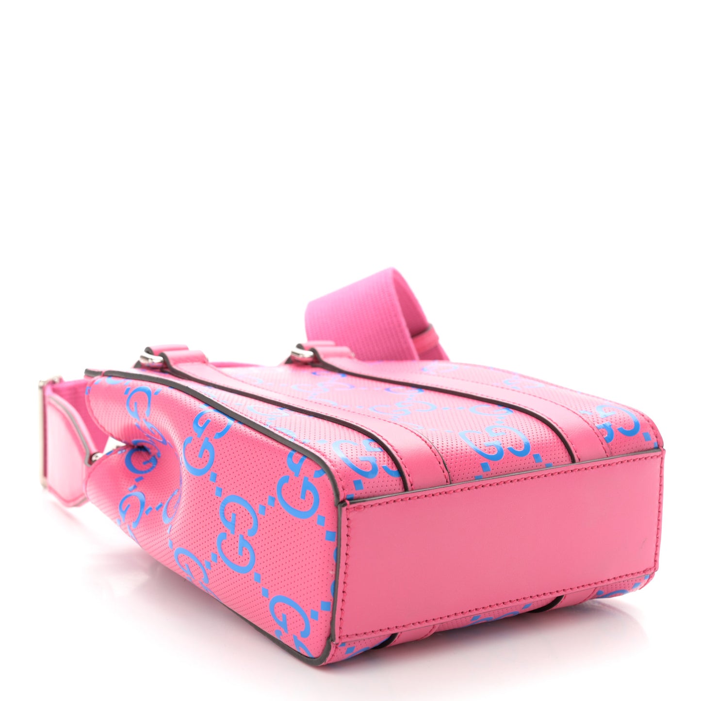 Calfskin GG Tennis Embossed Mini Tote Bag Modern Fucsia Modern Blue