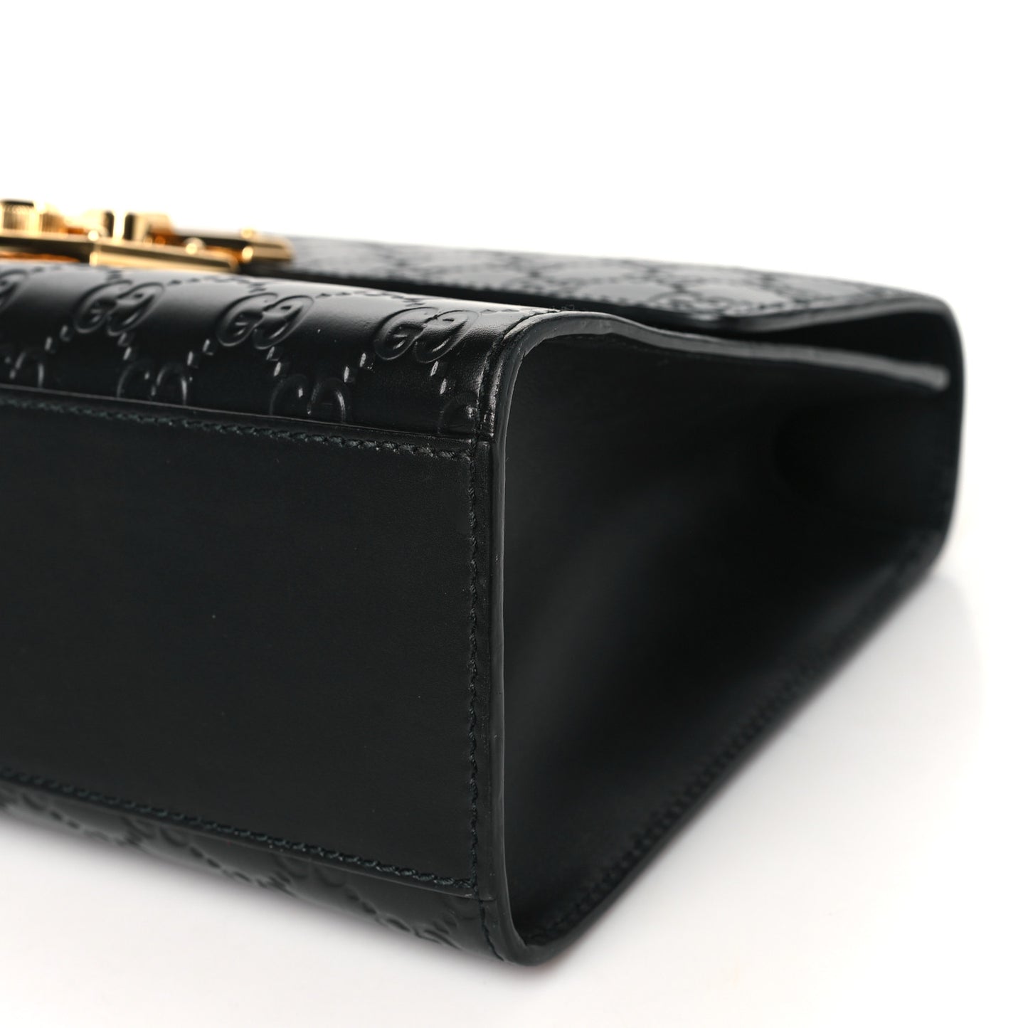 Guccissima Medium Padlock Shoulder Bag Black