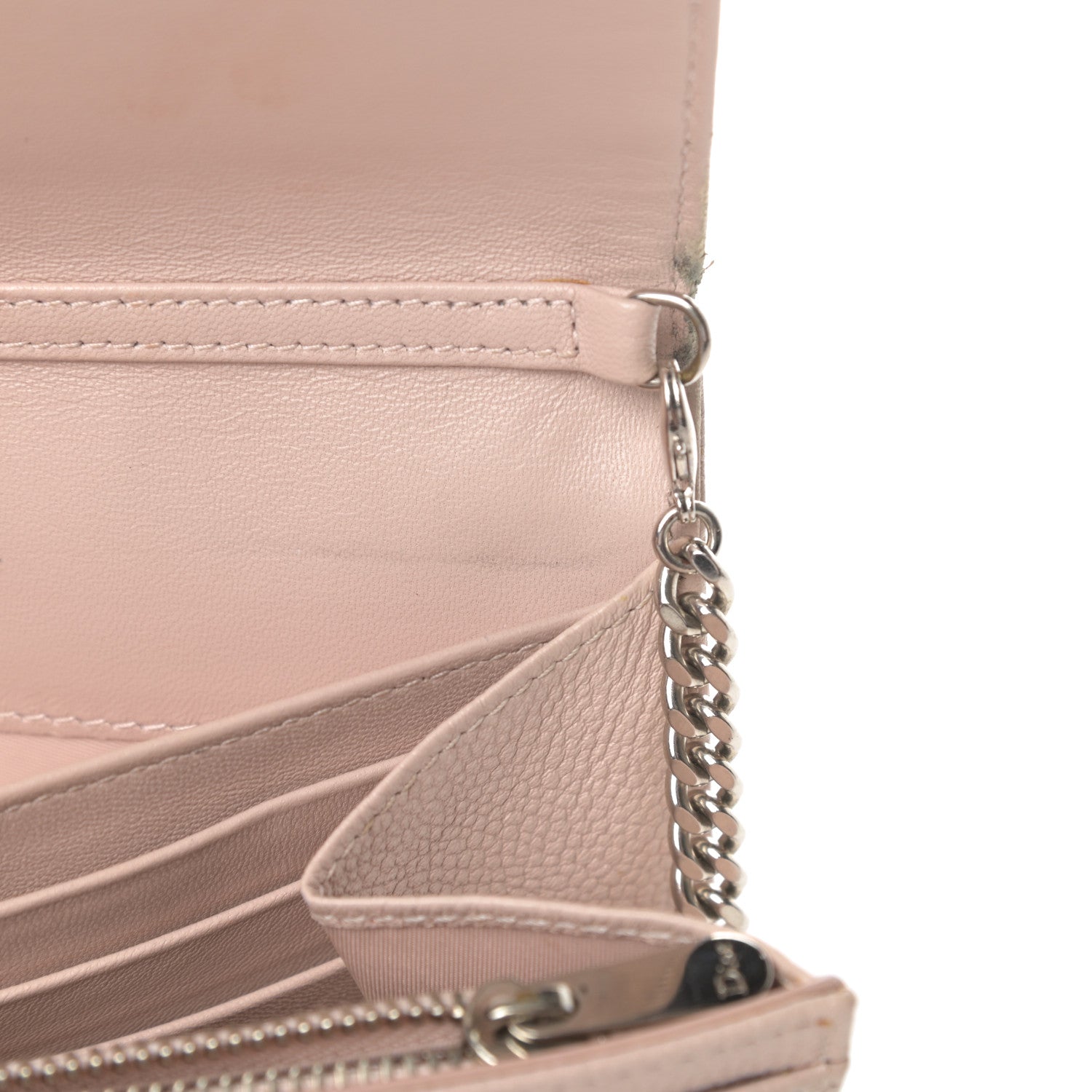 Christian Dior Grained Calfskin Diorama Croisiere Chain Wallet Rose Poudre 11 of 22
