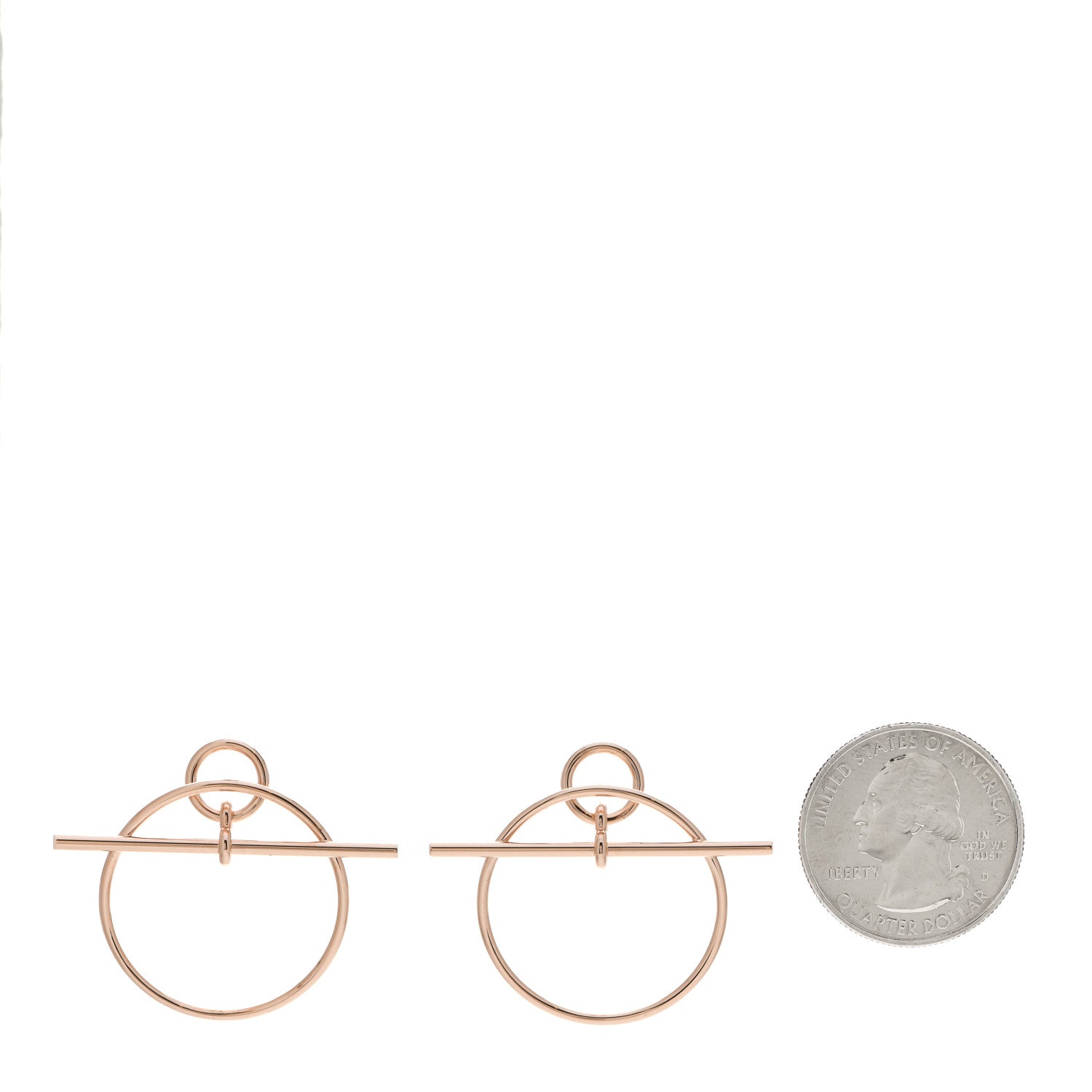 Hermes 18K Rose Gold PM Loop Earrings 2 of 7