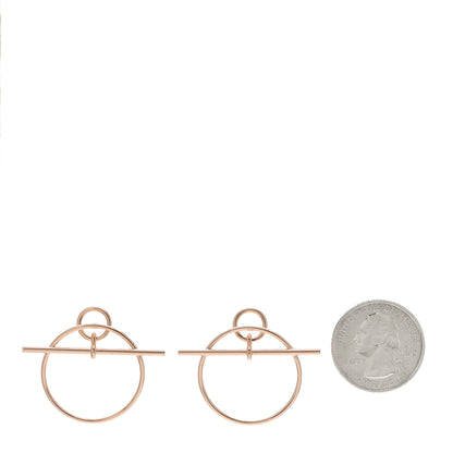 Hermes 18K Rose Gold PM Loop Earrings 2 of 7