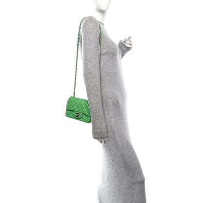 Chanel Patent Calfskin Quilted Mini Square Flap Green 2 of 12
