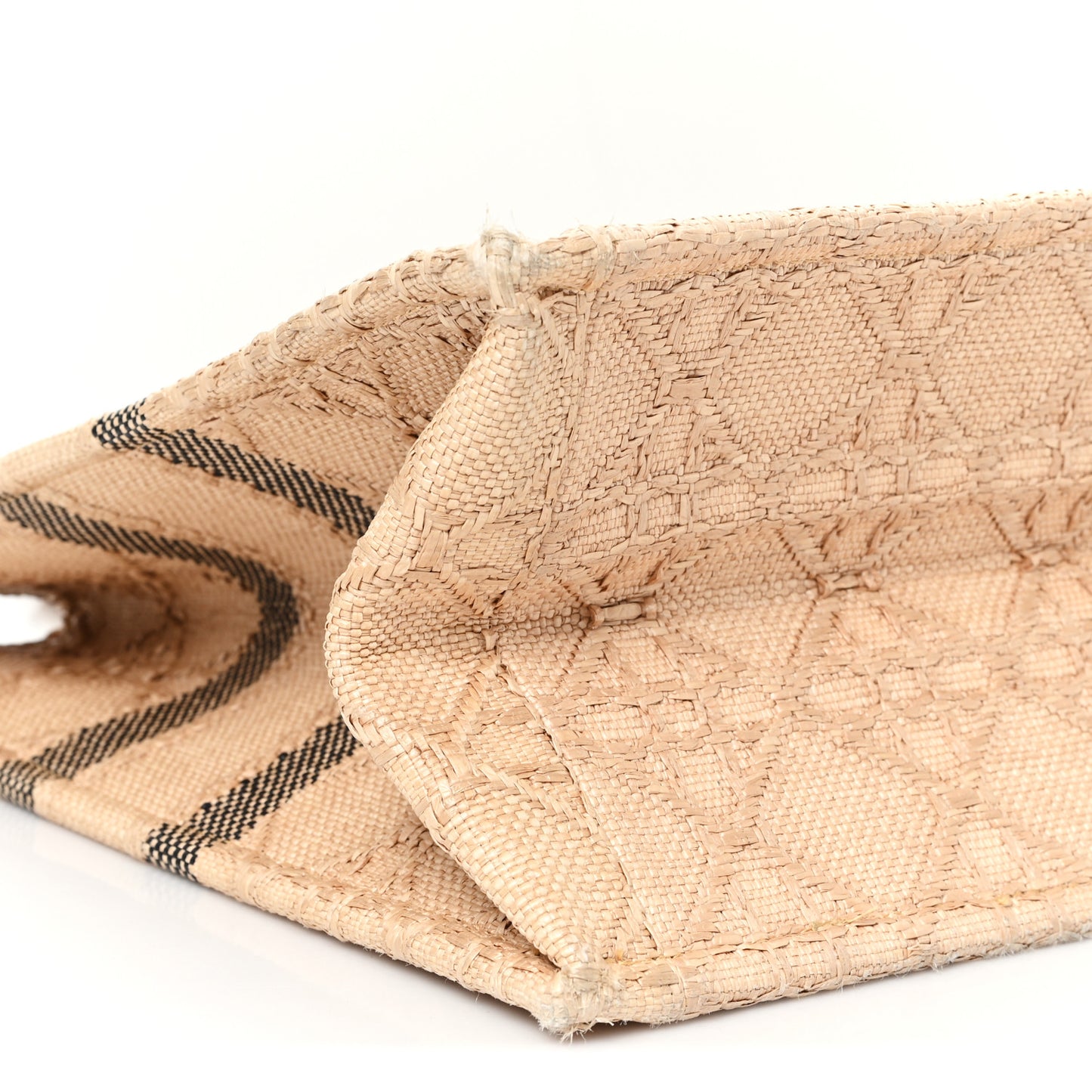 Raffia Cannage Large Book Tote Natural