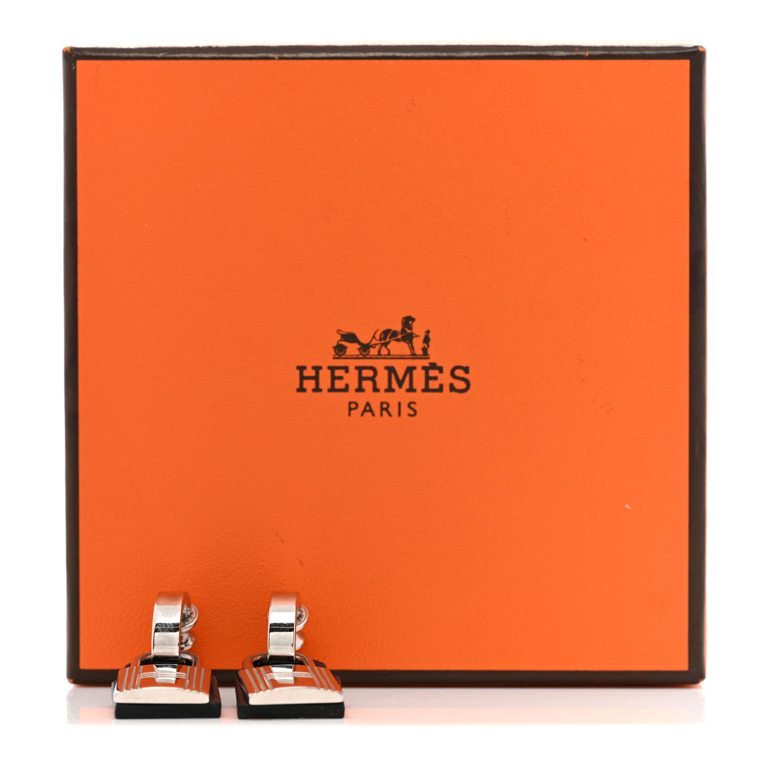 Hermes Palladium Swift O'Kelly Earrings Black 6 of 6
