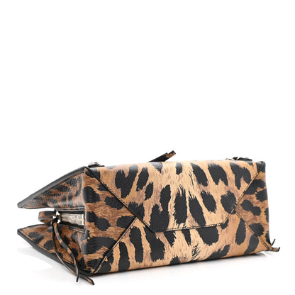 Balenciaga Grained Calfskin Leopard Print Papier Mini A4 Zip Around Tote Beige 5 of 15
