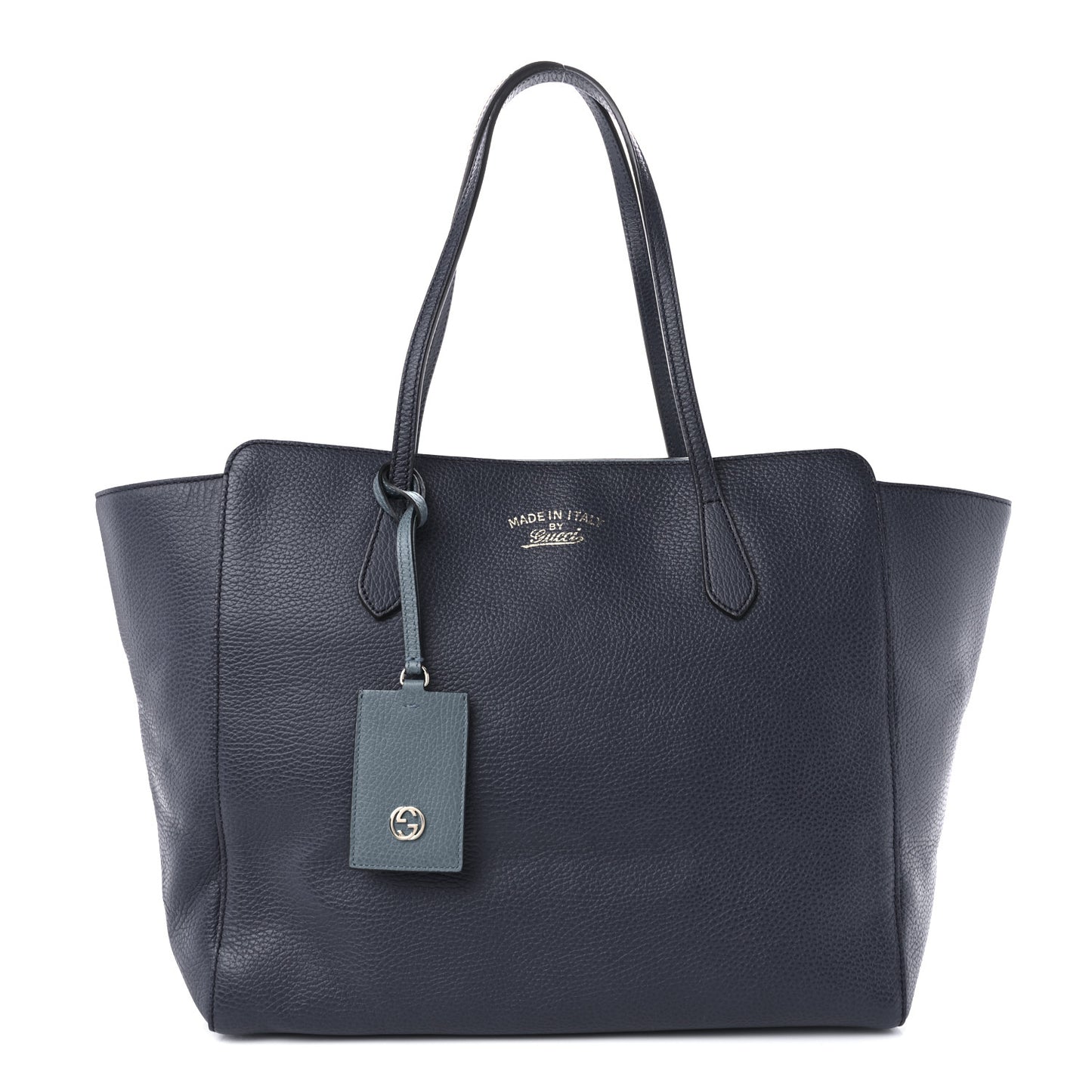 Dollar Calfskin Medium Swing Tote Marine Deep Cobalt