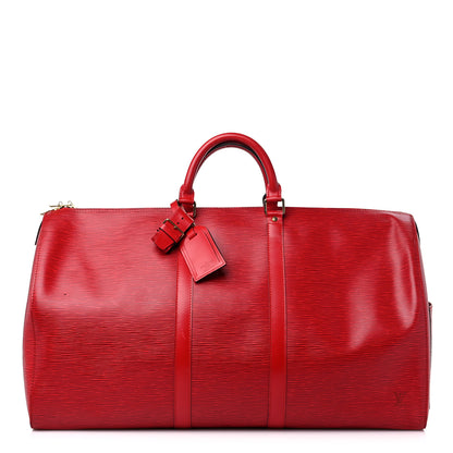 Louis Vuitton Epi Keepall 55 Castillan Red 1 of 16