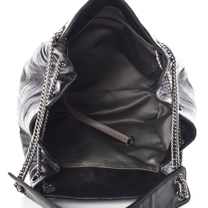 Chanel Lambskin Square Stitched Lax Accordion Shoulder Bag Black 5 of 13