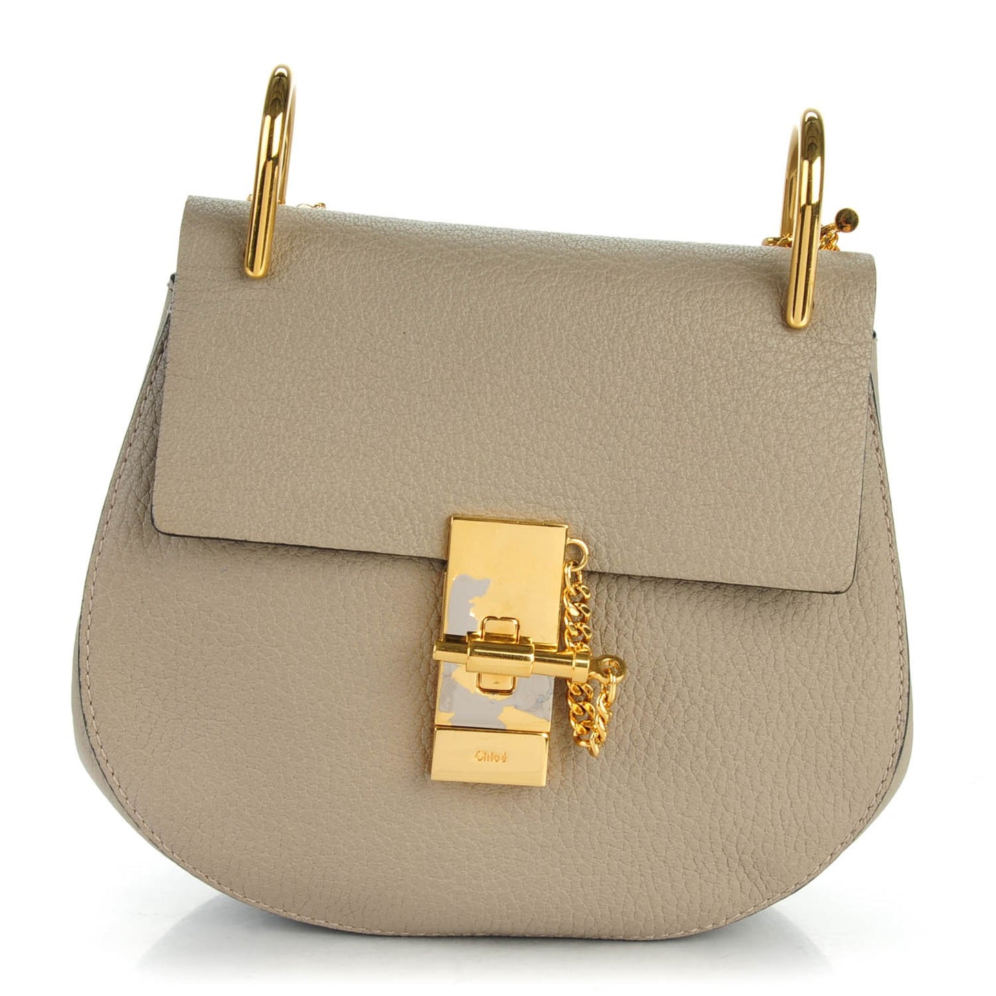 Grained Lambskin Mini Drew Shoulder Bag Motty Grey