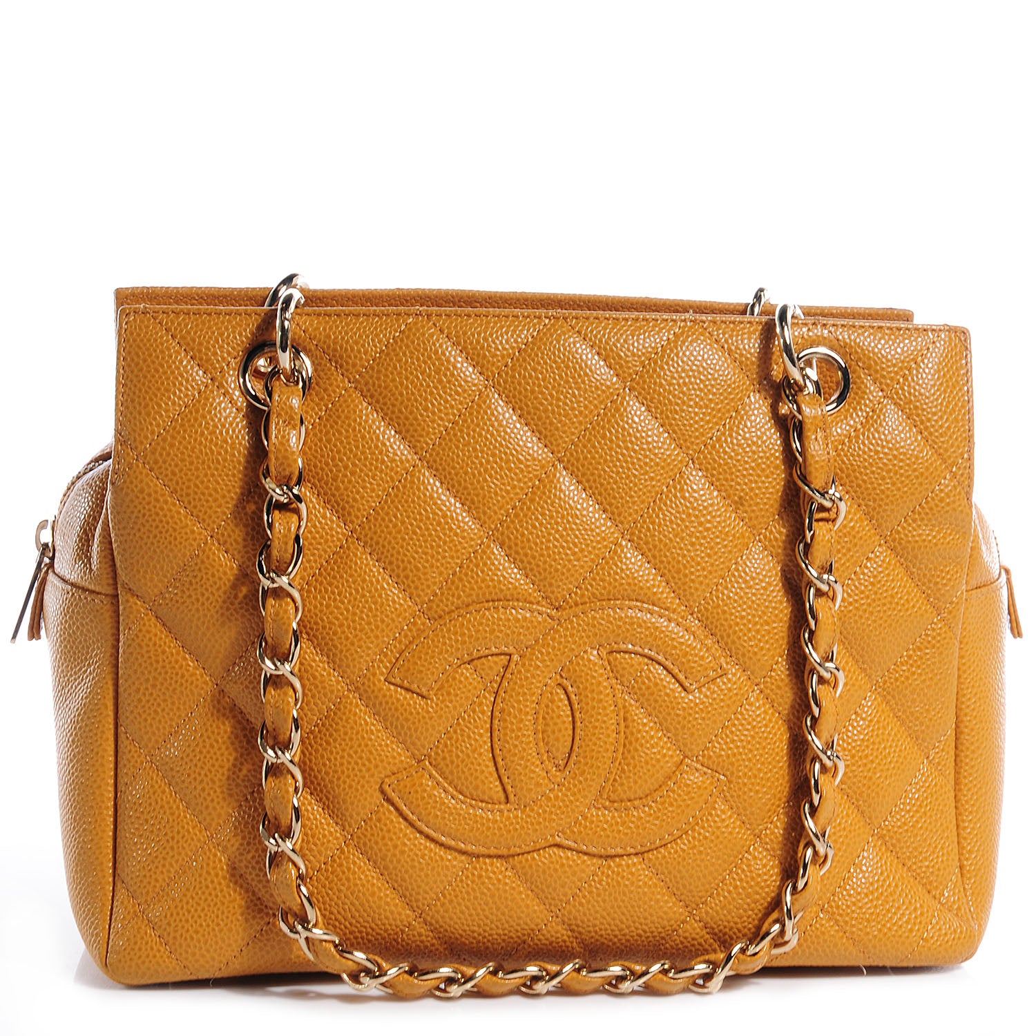 Chanel Caviar Quilted Petit Timeless Shopping Tote PTT Ochre 1 of 7