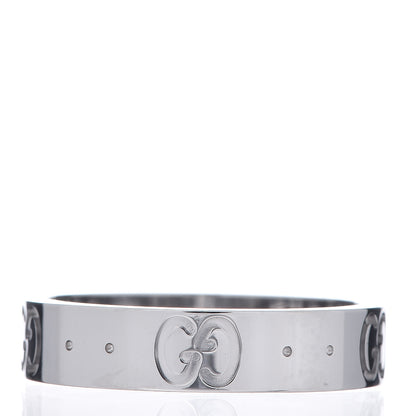 Gucci 18K White Gold 4mm Icon Thin Band Ring 49 4.75 3 of 4