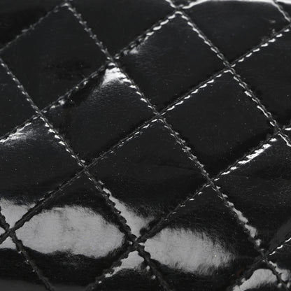 Chanel Patent Quilted Large Gusset Zip Around Wallet Black Black 13 of 13