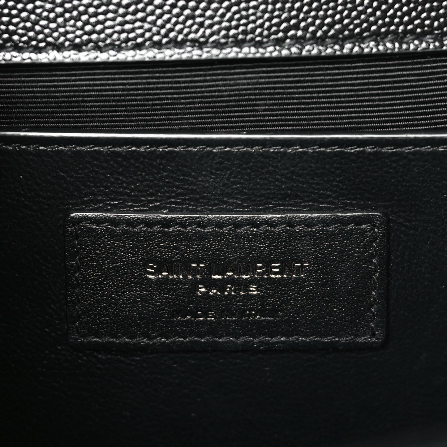 Grain De Poudre Textured Mixed Matelasse Triquilt Medium Monogram Monochrome Satchel Black