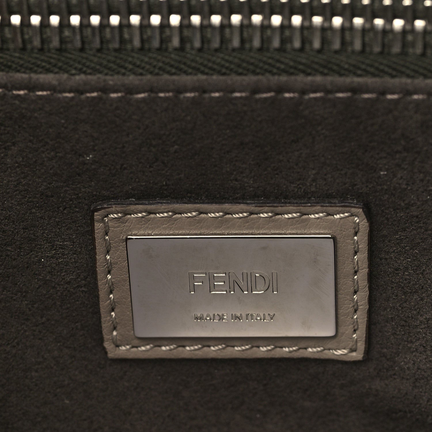 Fendi Vitello Seta Plexiglass Granite Large Peekaboo Iconic Satchel Tortora 7 of 7