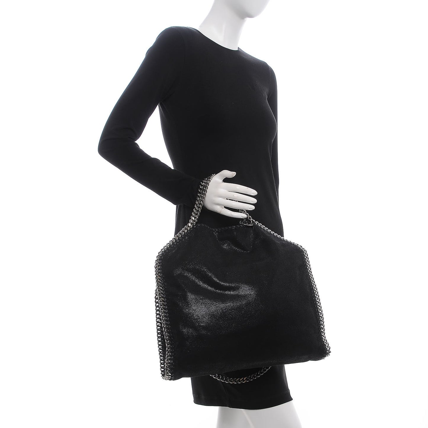 Shaggy Deer Falabella Fold Over Tote Black