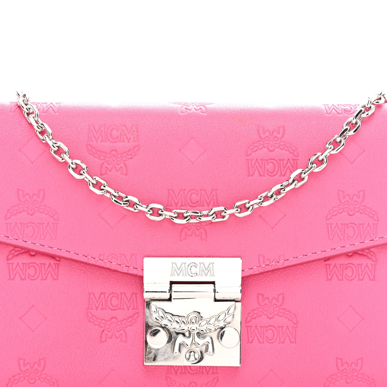 MCM Calfskin Ottomar Large Patricia Wallet On Chain Pink 1833141