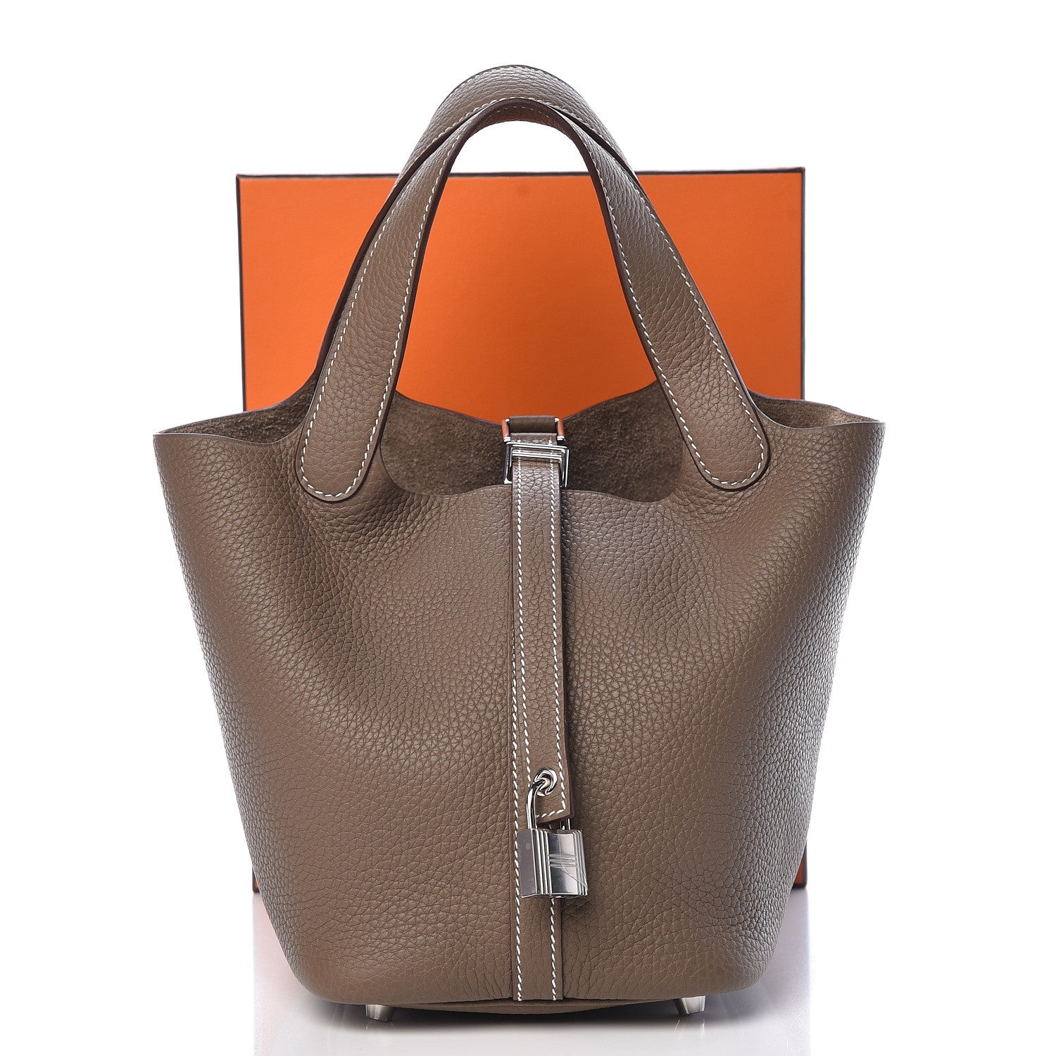 Hermes Taurillon Clemence Picotin Lock 18 PM Etoupe 11 of 11