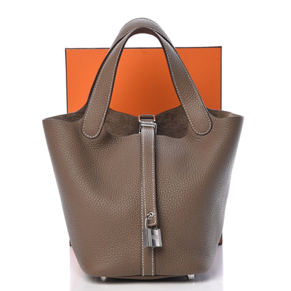 Hermes Taurillon Clemence Picotin Lock 18 PM Etoupe 11 of 11