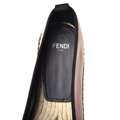 Fendi Calfskin Elaphe Espadrille Moccasin 40 Bois De Rose Natural 7 of 7