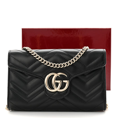 Gucci Calfskin Matelasse GG Marmont Wallet on Chain Black 19 of 19