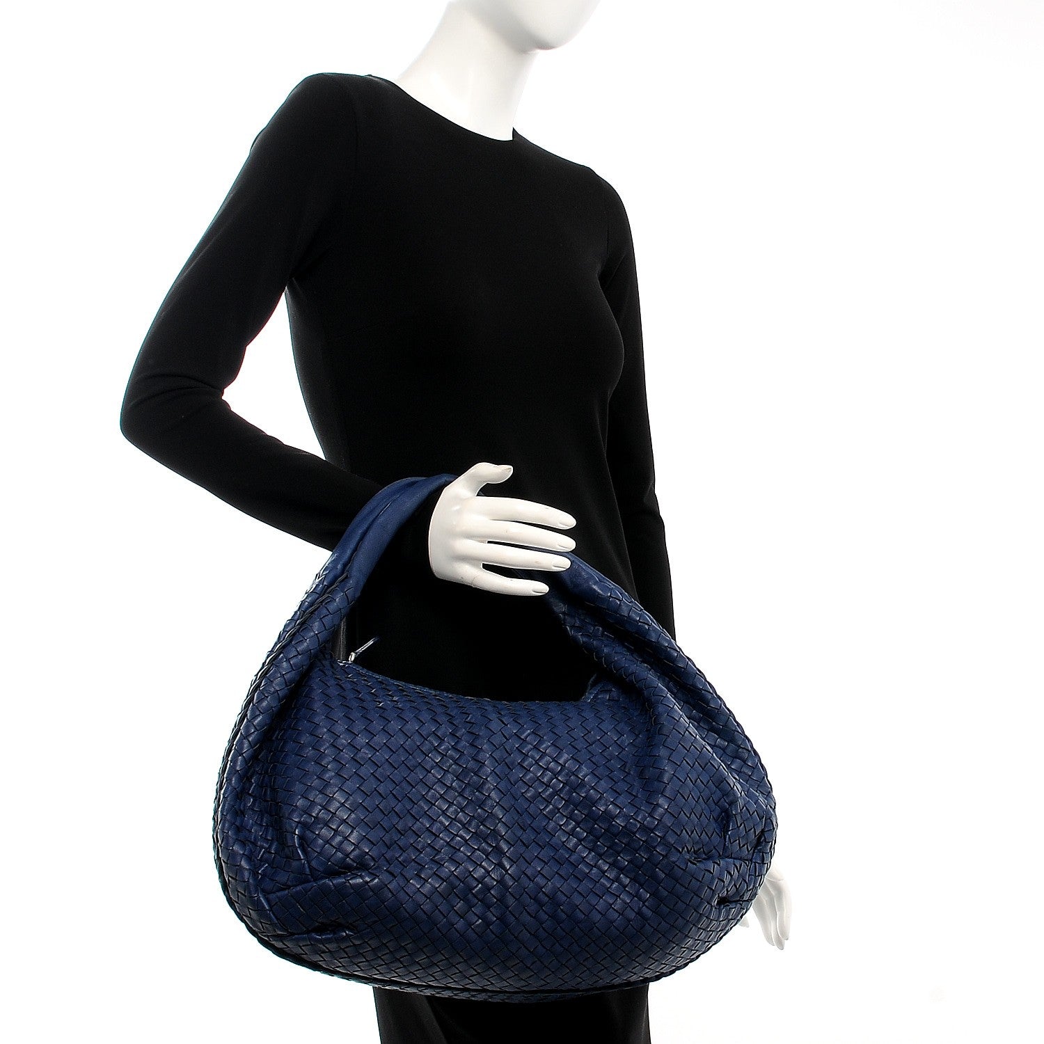 Bottega Veneta Nappa Intrecciato Large Veneta Hobo Baltic Blue 2 of 7
