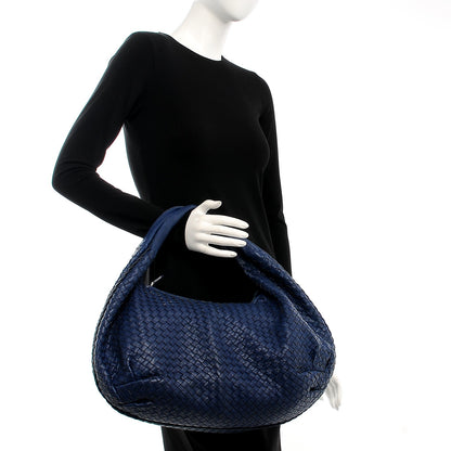 Bottega Veneta Nappa Intrecciato Large Veneta Hobo Baltic Blue 2 of 7