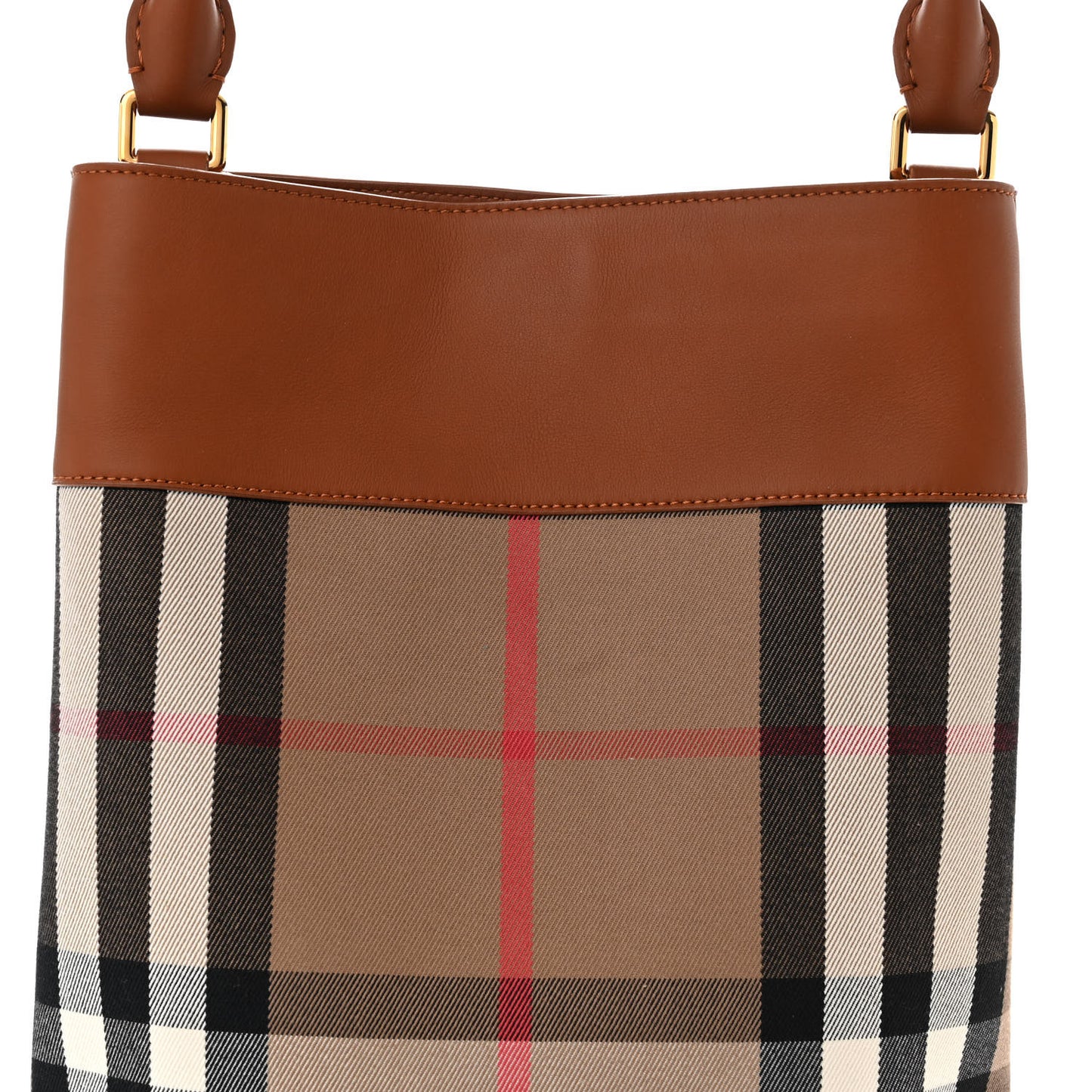 Canvas House Check Bucket Bag Tan