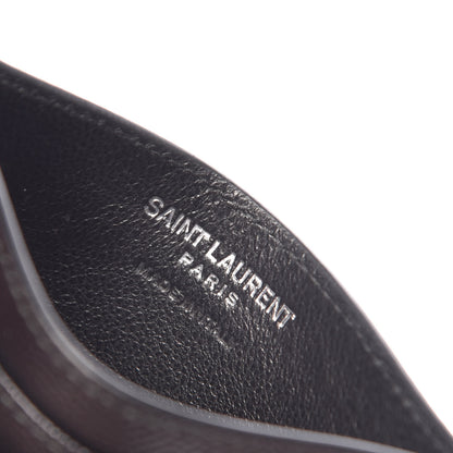 Saint Laurent Grain De Poudre Matelasse Chevron Monogram Credit Card Case Black 6 of 8