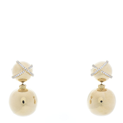 David Yurman 18K Yellow Gold Diamond Solari Wrap Double Drop Earrings 1 of 4