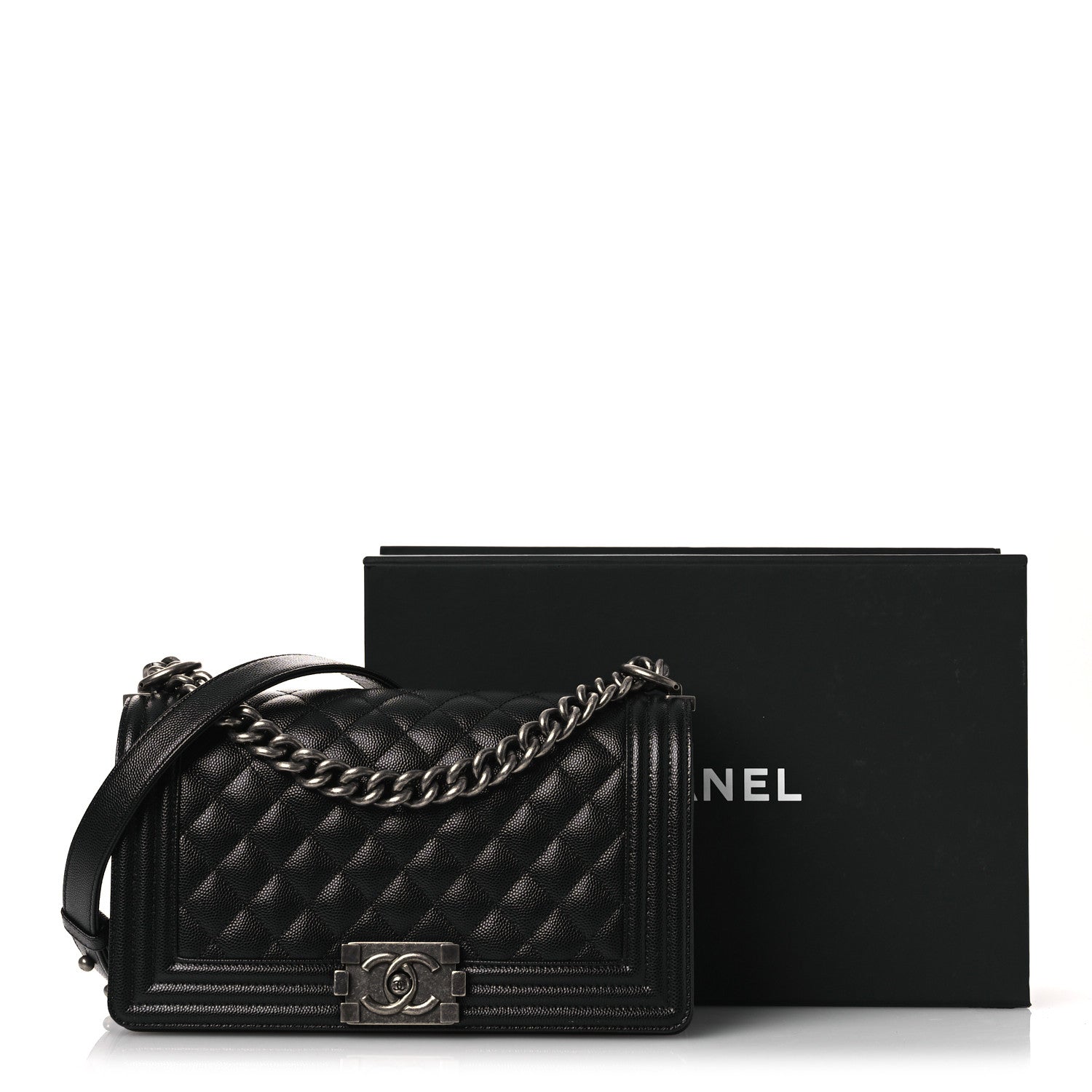 Chanel Caviar Quilted Medium Boy Flap Black 11 of 11