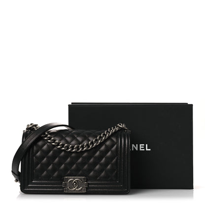 Chanel Caviar Quilted Medium Boy Flap Black 11 of 11