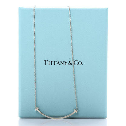 Tiffany Sterling Silver Small T Smile Pendant Necklace 6 of 6