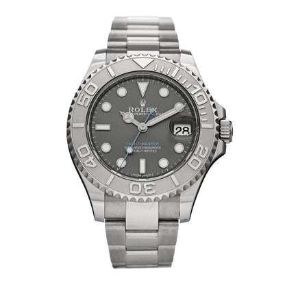 Rolex Stainless Steel Platinum 37mm Oyster Perpetual Date Yacht-Master Watch Slate 268622 1 of 5