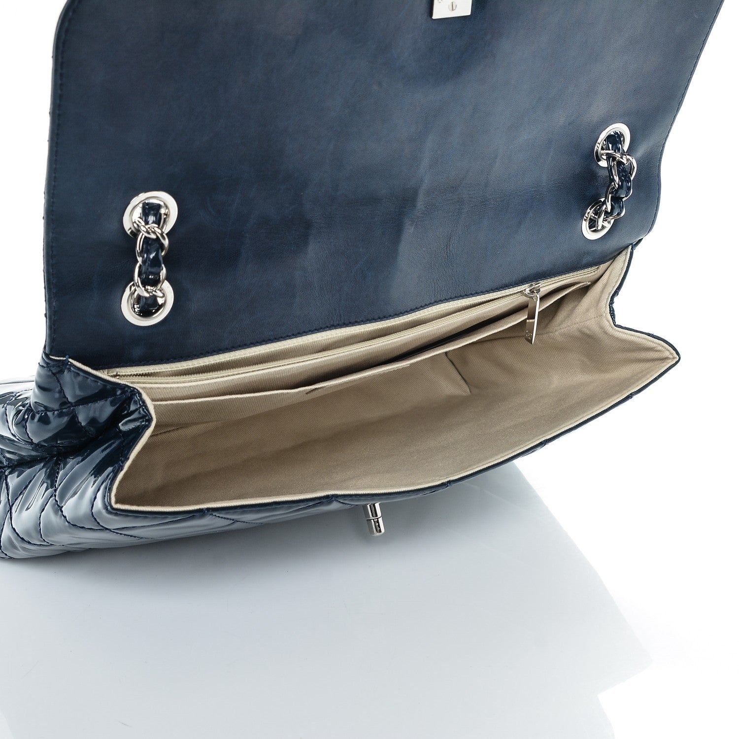 Chanel Vinyl Quilted In The Business Flap Navy Blue 5 of 13