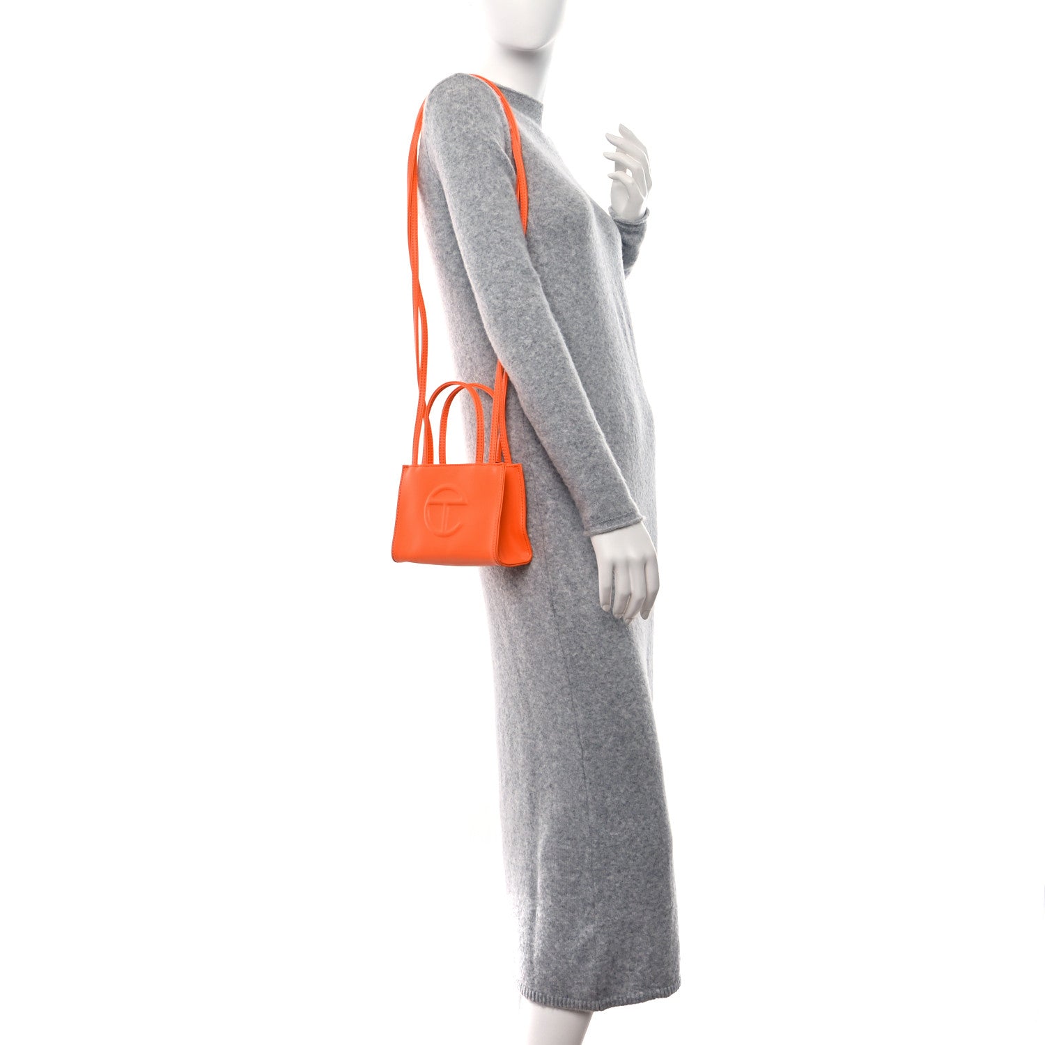 Telfar Vegan Leather Small Shopping Bag Orange 2 of 8