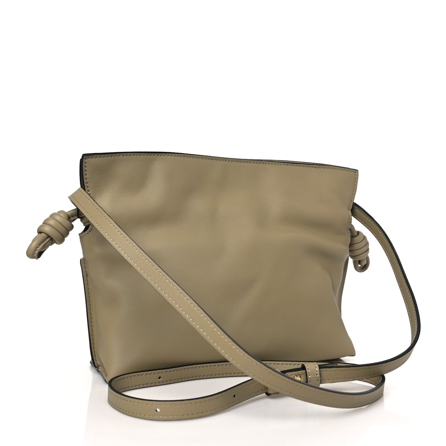 Calfskin Mini Flamenco Knot Clutch Clay Green