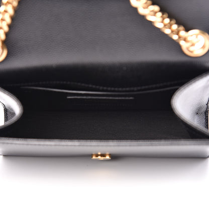 Saint Laurent Grain De Poudre Small Monogram Kate Satchel Black 4 of 9