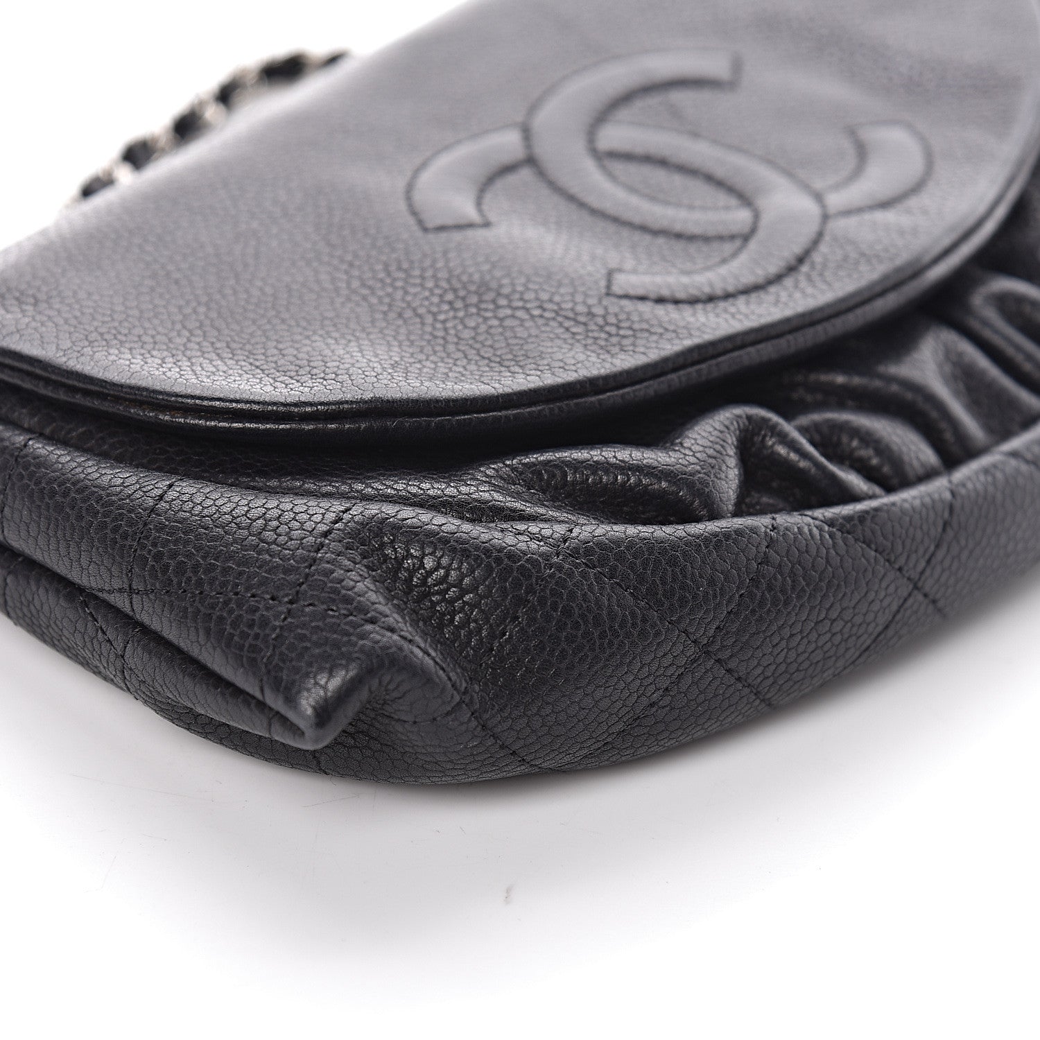 Chanel Caviar Half Moon Wallet On Chain WOC Black 9 of 11