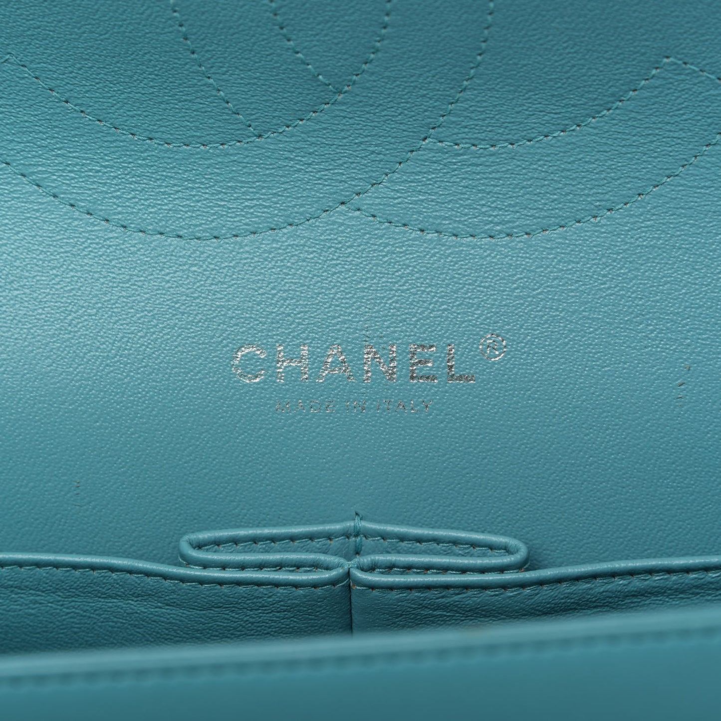 Lambskin Quilted Jumbo Double Flap Turquoise