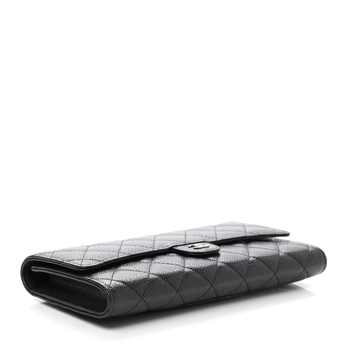 Caviar Quilted Travel Wallet Black