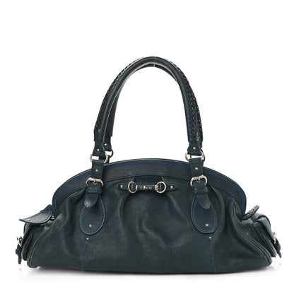 Christian Dior Calfskin Frame Satchel Blue 1 of 20