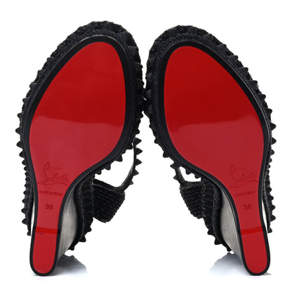 Christian Louboutin Calfskin Lata 110 Wedges 38 Black 4 of 6