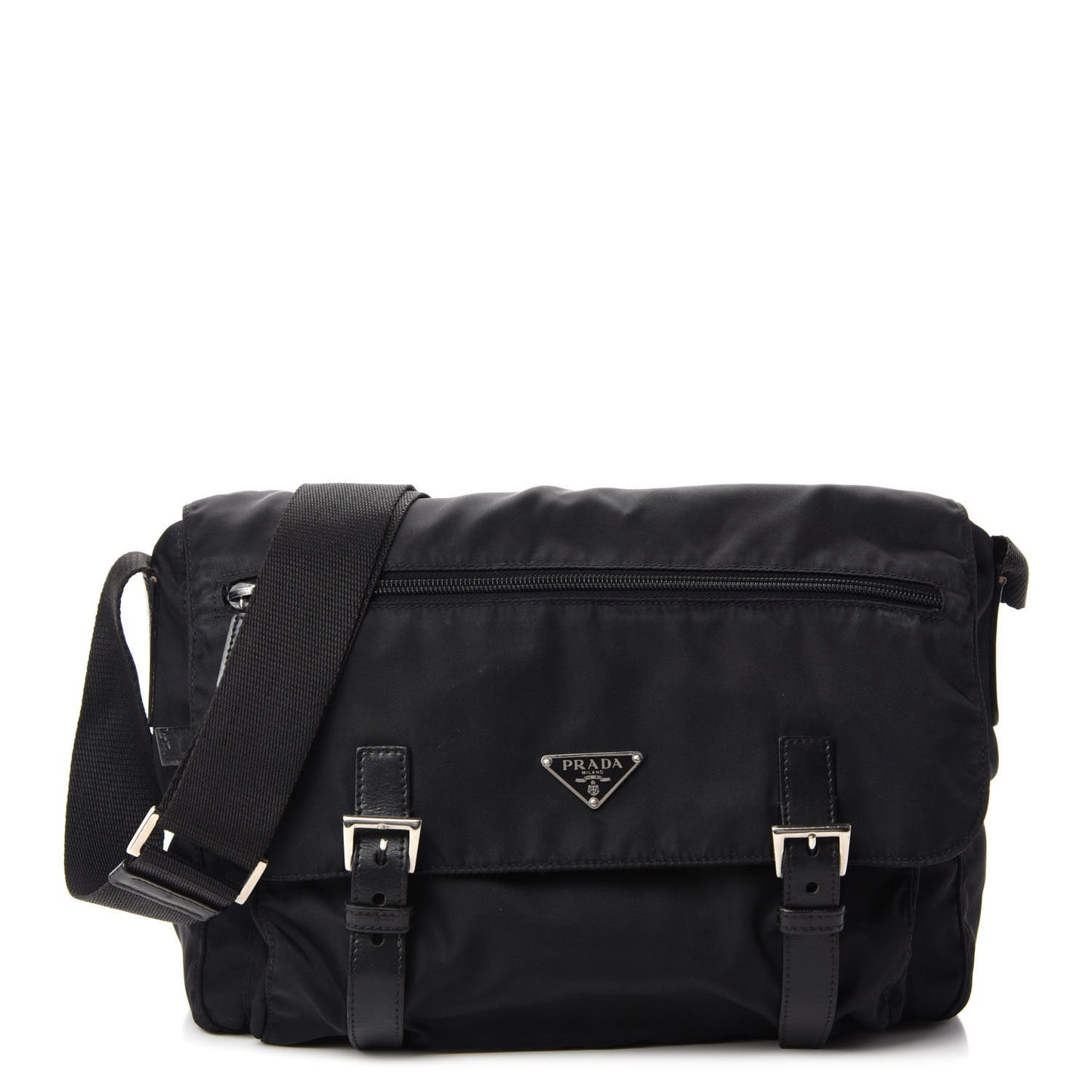 Nylon Vela Messenger Bag Black