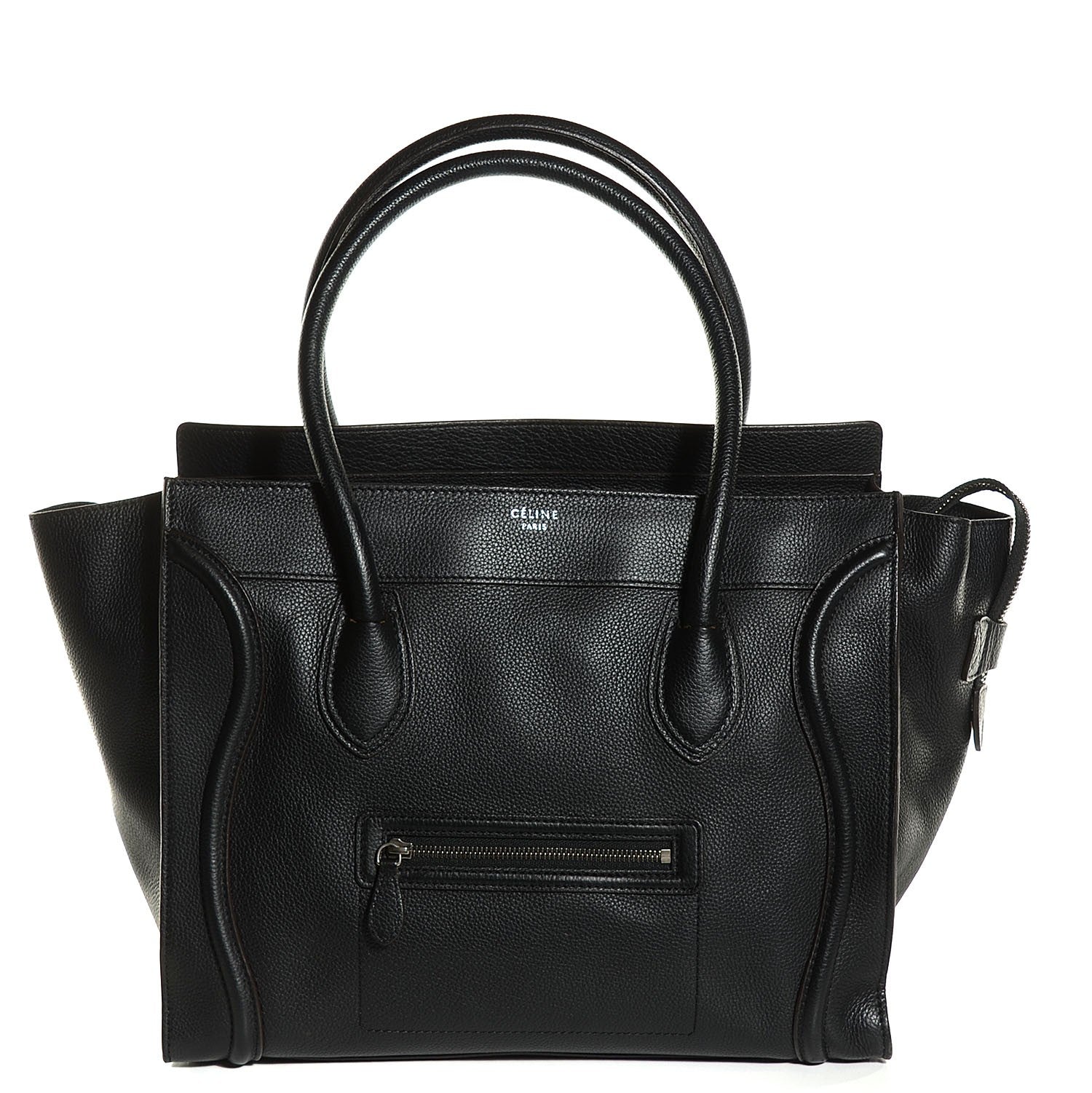 Celine Drummed Calfskin Shoulder Luggage Black 1 of 10