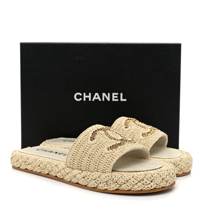 Chanel Cord Braided CC Mules 41 Light Beige 9 of 9