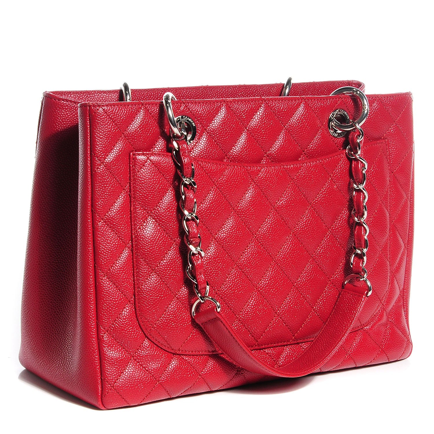 Chanel Caviar Grand Shopping Tote GST Red 3 of 7