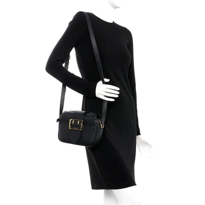 Burberry Soft Grain Calfskin Small Buckle Zip Bag Black 2 of 8