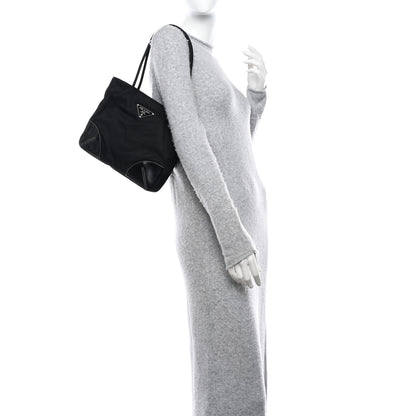 Prada Tessuto Nylon Caflskin Shopping Tote Black 2 of 12