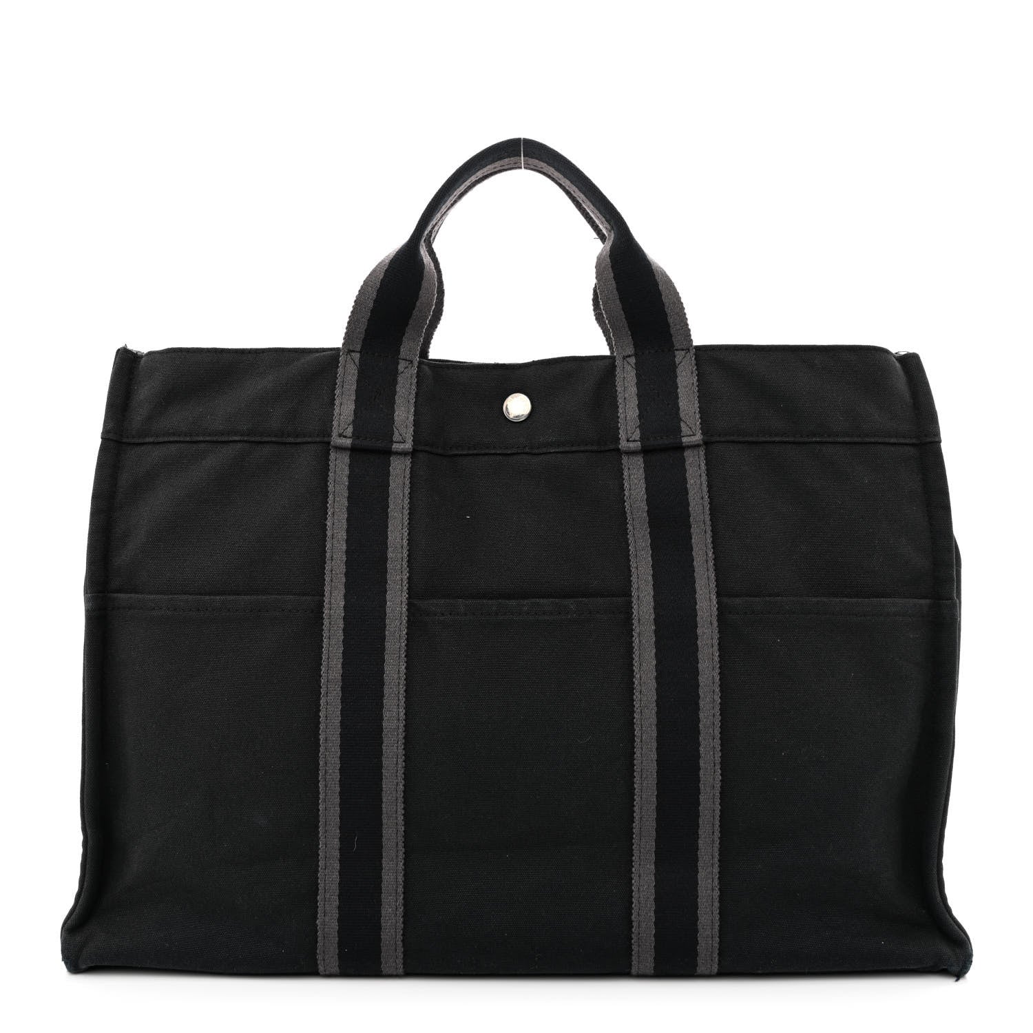 Hermes Canvas Herline MM Tote Black 1 of 15